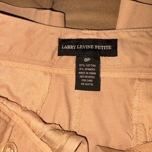 Larry Levine Tan Straight Leg Pants